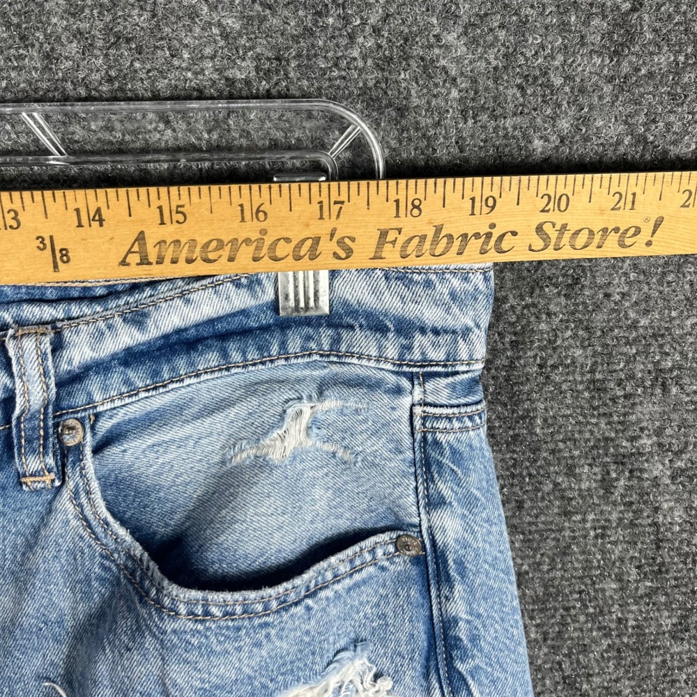 American Eagle Baggy Flare Jeans Womens 16 Light Wash Distressed Low Rise - Picture 10 of 13